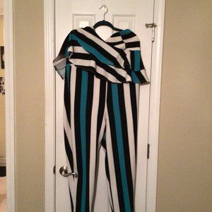 Multi Color Ruffle sleeveless jumpsuit